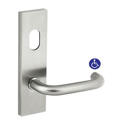 Dormakaba Furniture Square End Plate Concealed Fix with Cylinder Hole and Noosa Lever SSS - 6600/30 SSS