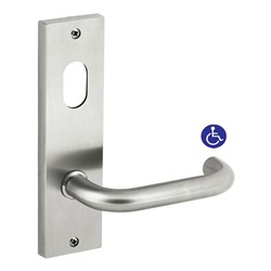 Dormakaba Furniture Square End Plate Visible Fix with Cylinder Hole and Noosa Lever SSS - 6601/30 SSS