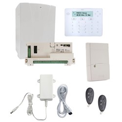 RISCO LightSYS+ Alarm Kit with Elegance Keypad, Enclosure, 4.5 amp Power Supply and 2 x 4 Button Key Fob