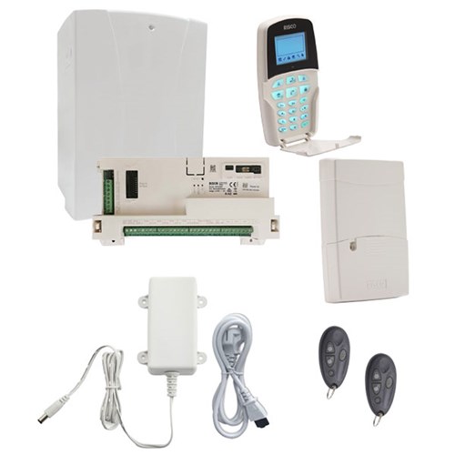 RISCO LightSYS+ Alarm Kit with Standard LCD Keypad, Enclosure, 4.5 amp Power Supply and 2 x 4 Button Key Fob