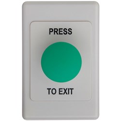 Neptune Press to Exit Green Mushroom Button with White GPO Faceplate - ACTN2BMG