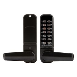 Borg Mechanical Digital Door Lock with Lever Easicode Pro and Holdback Marine Grade Black - BL4401MGPROECP