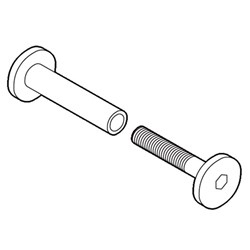 BDS Blocker Plate Sex Bolt M8 Thread Standard for Doors 35-50mm Mild Steel - M8SEXBOLTMS