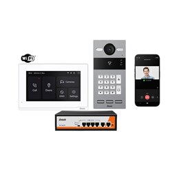 Dnake White IP Video Door Intercom Kit with 7-Inch WiFi Touchscreen Monitor, Keypad Door Station & PoE Switch - IPK06-White