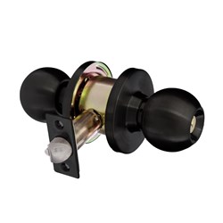 Brava Metro EA Series Glass Door Knob Set 70mm Backset Matt Black - EA3011MB70