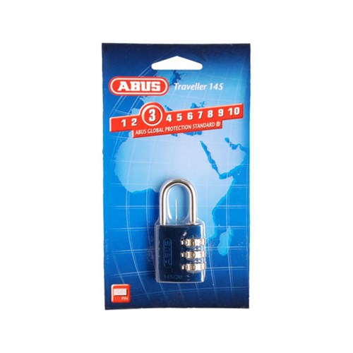 ABUS P/LOCK 145/30 BLU DP ALUM BODY 3 WHEEL COMBO