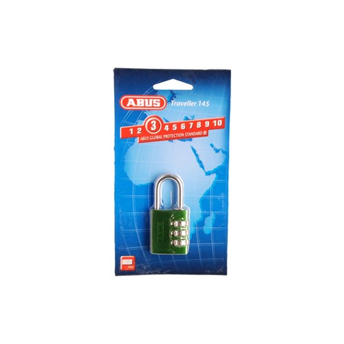 ABUS P/LOCK 145/30 GRN DP C/BLISTER 3 WHEEL COMBO