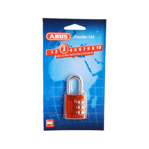 ABUS P/LOCK 145/30 ORG DP ALUM BODY 3 WHEEL COMBO