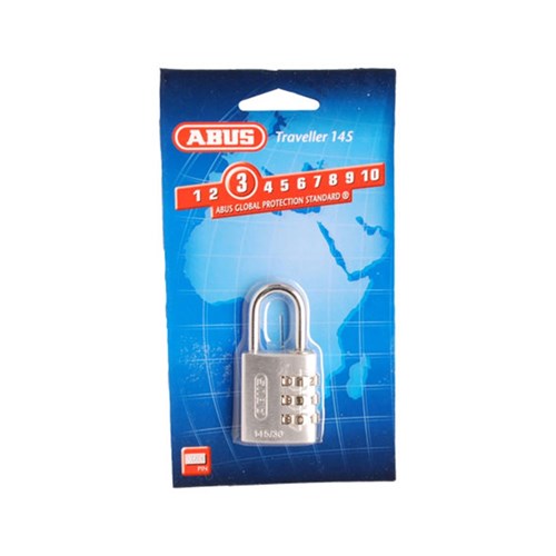 ABUS P/LOCK 145/30 SIL DP ALUM BODY 3 WHEEL COMBO