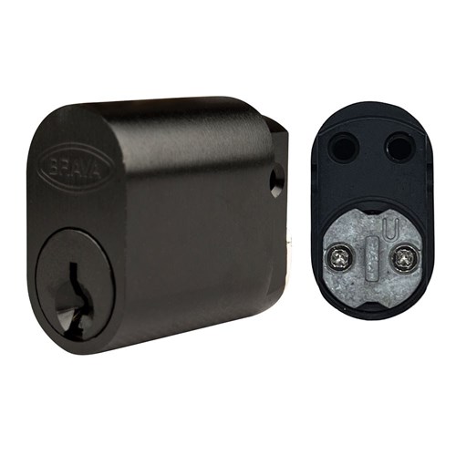 BRAVA Metro Oval Cylinder LW5 Profile KD with U Cam Drilled M4 for Extension Matt Black - 5070M4UBLKKD