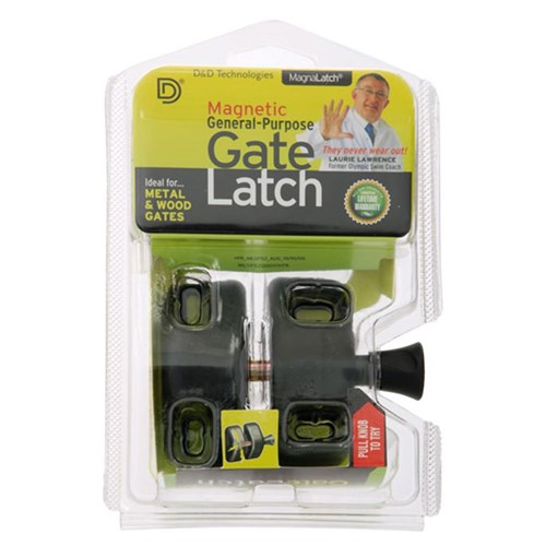 D&D MagnaLatch Side Pull Non Lockable Gate Latch Black - MLSPS2