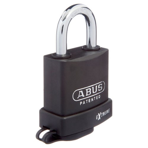 ABUS Extreme Series Premium Weatherproof Rekeyable Padlock with 53mm Black Covered Hardened Steel Body and 25mm Hardened Steel Shackle KD - 83WP53NKD