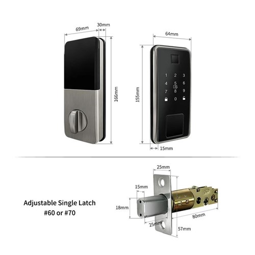 BRYTE ELECTRONIC DEADBOLT BLACK