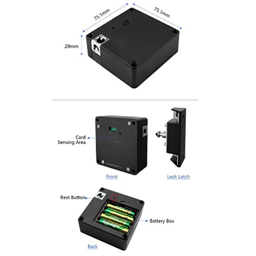 BRYTE ELECTRONIC  CUPBOARD LOCK BLACK