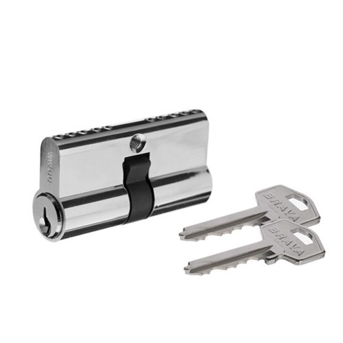 BRAVA Urban Euro Double Cylinder with Lazy Cam TE2 Profile KD to suit Screen Door Chrome Plate - BRUTE2SDCCP