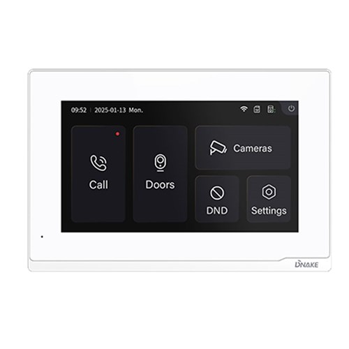 Dnake Indoor White IP 7inch WiFi Touchscreen Monitor for Intercom Kits - E217W-White