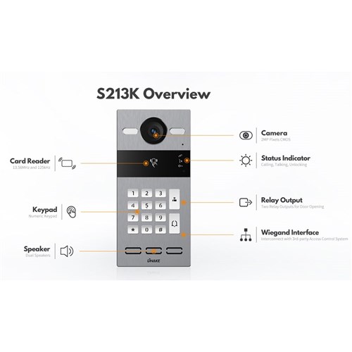Dnake IP Keypad Surface Mount Door Station for Intercom Kits - S213K