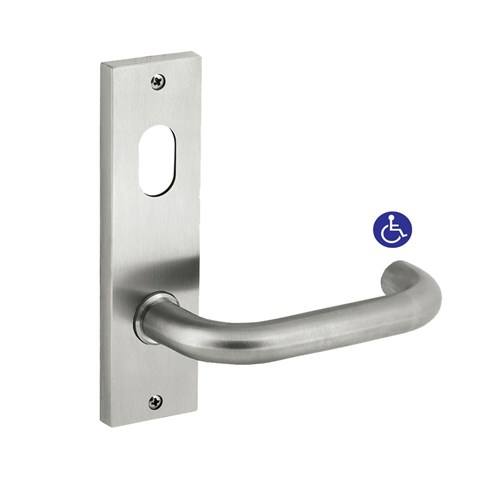 dormakaba Furniture Square End Plate Visible Fix with Cylinder Hole & 70 Lever SSS - 6601/70SSS 9400000016604