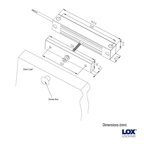 LOX Weather Resistant Electro Magnetic Lock 200kg Monitored Stainless Steel - EM4500