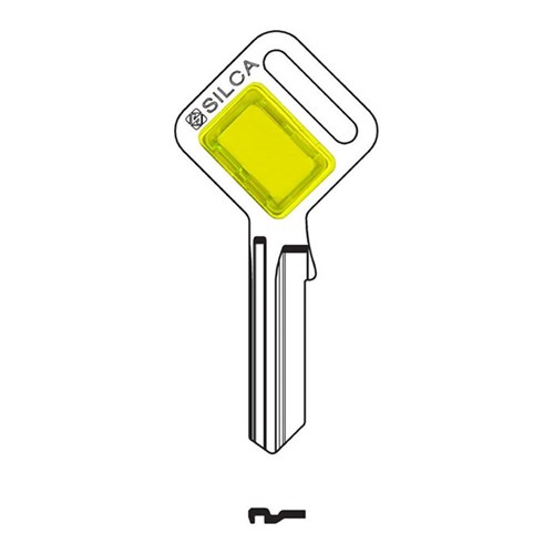 Silca Taggy YELLOW LW4 Key Blank with Customisable Plastic Head