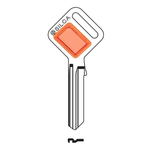 Silca Taggy ORANGE LW5 Key Blank with Customisable Plastic Head