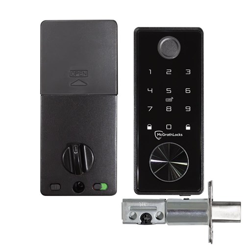 McGrath X3 Digital Deadbolt, Black Finish with 60/70mm Adjustable Bolt
