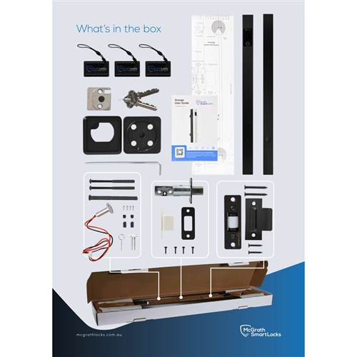 McGrath Locks Grange Entrance Pull Handle in Black Finish, BLE, Fingerprint, Pin Code and RFID Credential Access