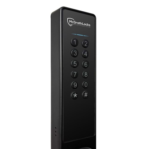 McGrath Stafford Digital Lock With Raised Buttons and DDA Compliant Handles, Black Finish with 60/70mm Adjustable Latch