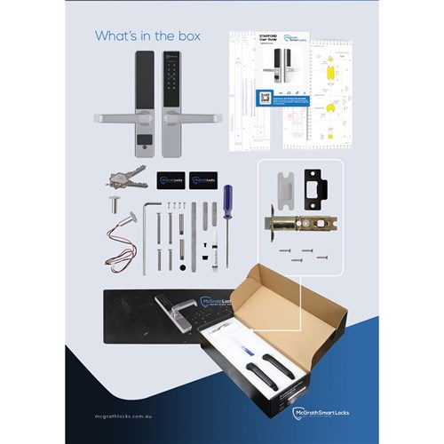 McGrath Stafford Digital Lock With Raised Buttons and DDA Compliant Handles, Black Finish with 60/70mm Adjustable Latch