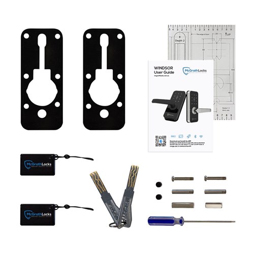 McGrath Windsor Digital Lock, 2 hour Fire Rating, Black Finish with 60/70mm Adjustable Latch